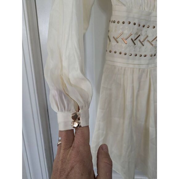 Ramy Brook Stella‎ Corset Mini Dress women's size small cream gold - Picture 8 of 16